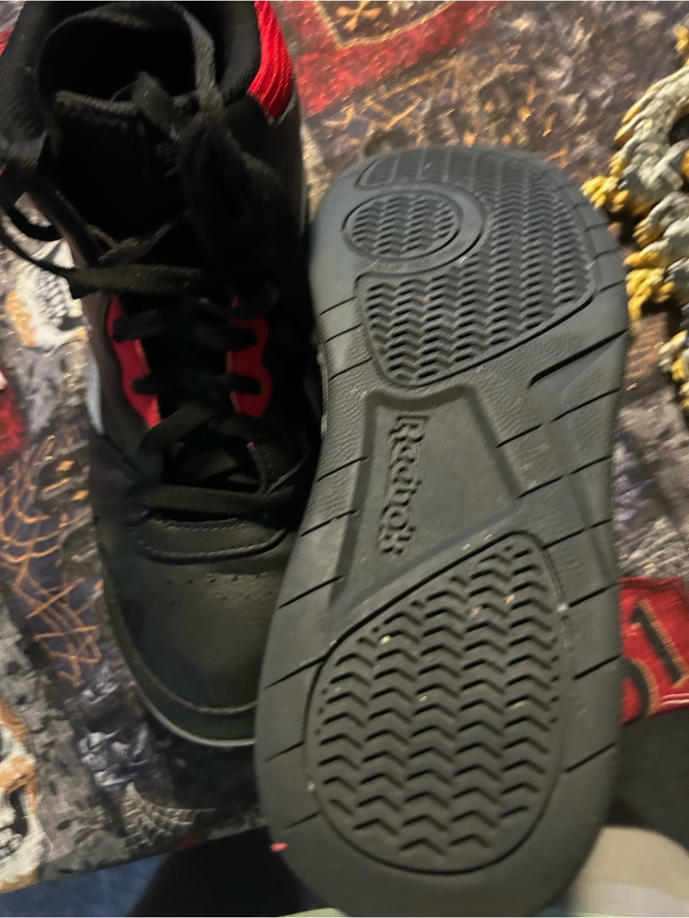 Reebok Black Sneakers with Red Accents